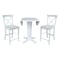 International Concepts 42 in. Solid Wood Dual Drop Leaf Dining Table with 2 Counter Height Stools in White K08-42DPT-23-S6132-2 - alternate 7